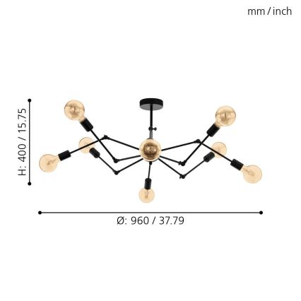 Eglo - Lampadario a sospensione con supporto rigido 8xE27/60W/230V