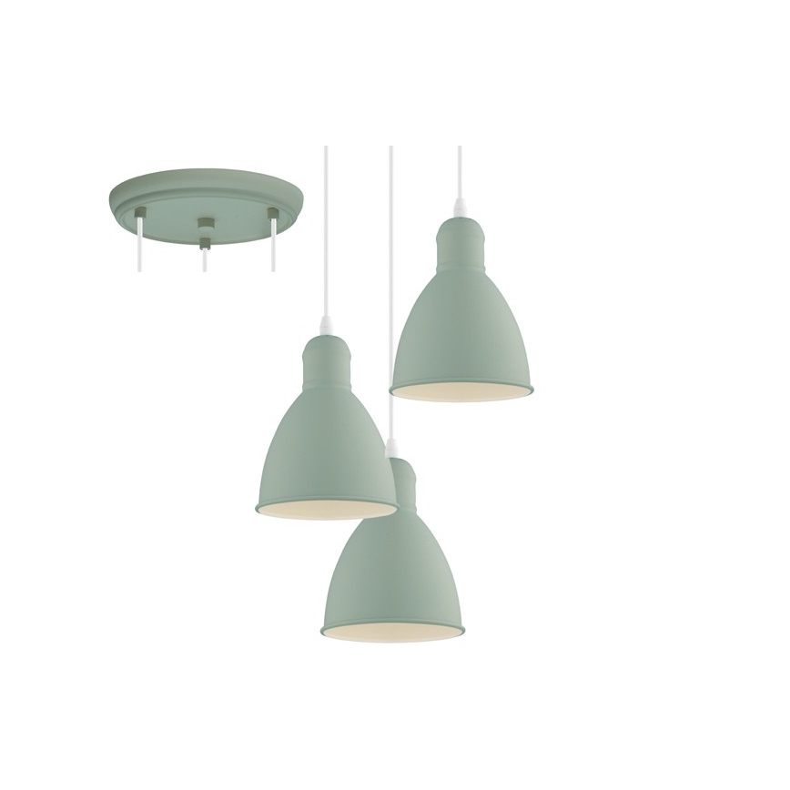 EGLO 49095 - Lampadario a sospensione con filo PRIDDY-P 3xE27/60W/230V