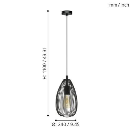 Eglo - Lampadario a sospensione con filo 1xE27/60W/230V