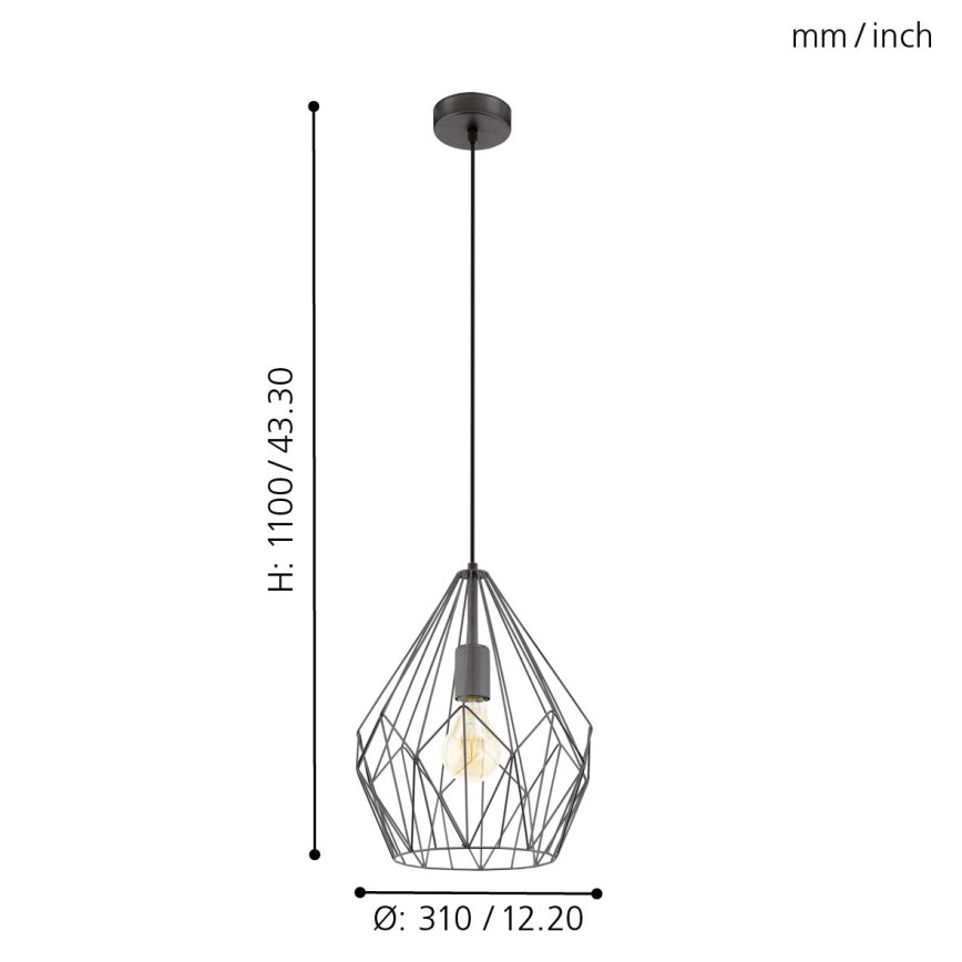 Eglo - Lampadario 1xE27/60W/230V