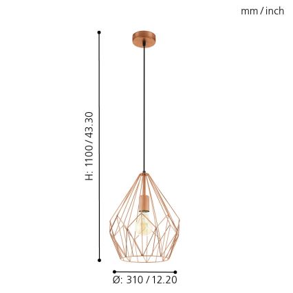 Eglo - Lampadario 1xE27/60W/230V