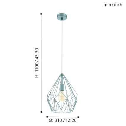 Eglo - Lampadario 1xE27/60W/230V