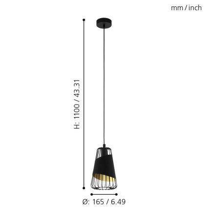 Eglo - Lampadario a sospensione con filo 1xE27/60W/230V