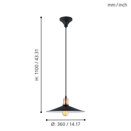Eglo - Lampada a sospensione con cavo 1xE27/60W/230V