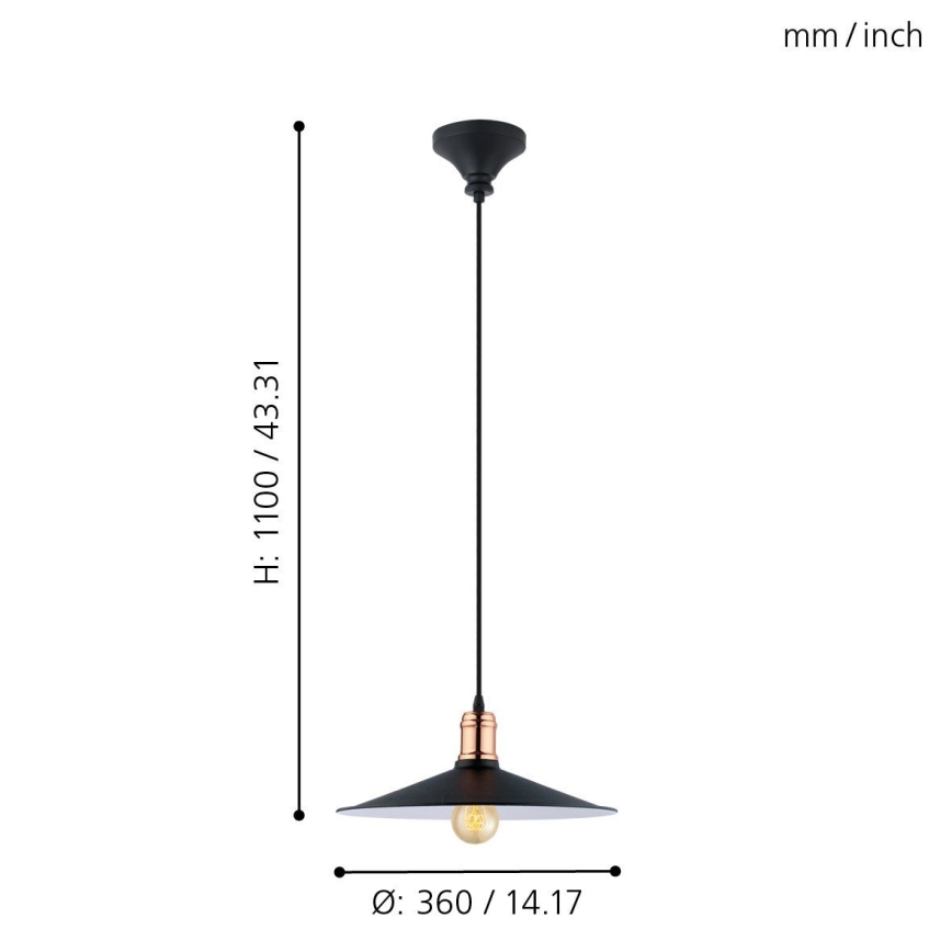 Eglo - Lampada a sospensione con cavo 1xE27/60W/230V