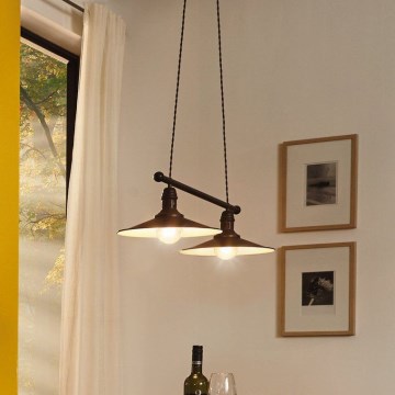 Eglo 49457 - Lampadario a sospensione con cavo STOCKBURY 2xE27/60W/230V