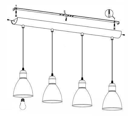 Eglo - Lampadario 4xE27/60W/230V