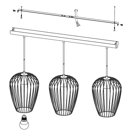 Eglo - Lampadario 3xE27/60W/230V