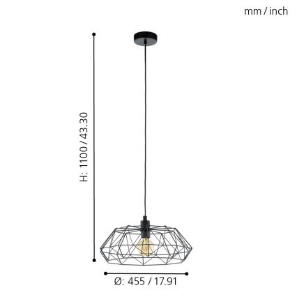 Eglo - Lampadario 1xE27/60W/230V