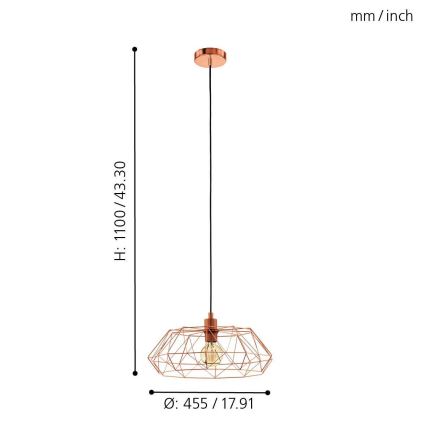 Eglo - Lampadario 1xE27/60W/230V