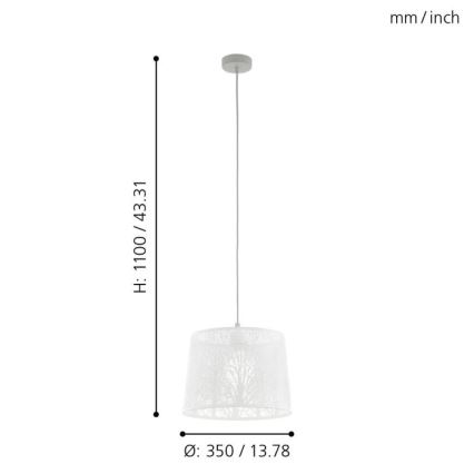 Eglo - Lampadario a sospensione con filo 1xE27/60W/230V