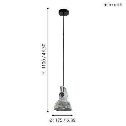 Eglo - Lampadario a sospensione con filo 1xE27/40W/230V