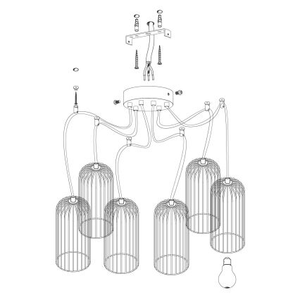 Eglo - Lampadario a sospensione con filo 6xE27/60W/230V