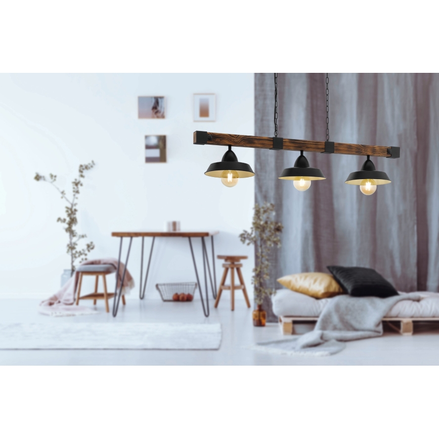 Eglo - Lampadario a sospensione con catena 3xE27/60W/230V