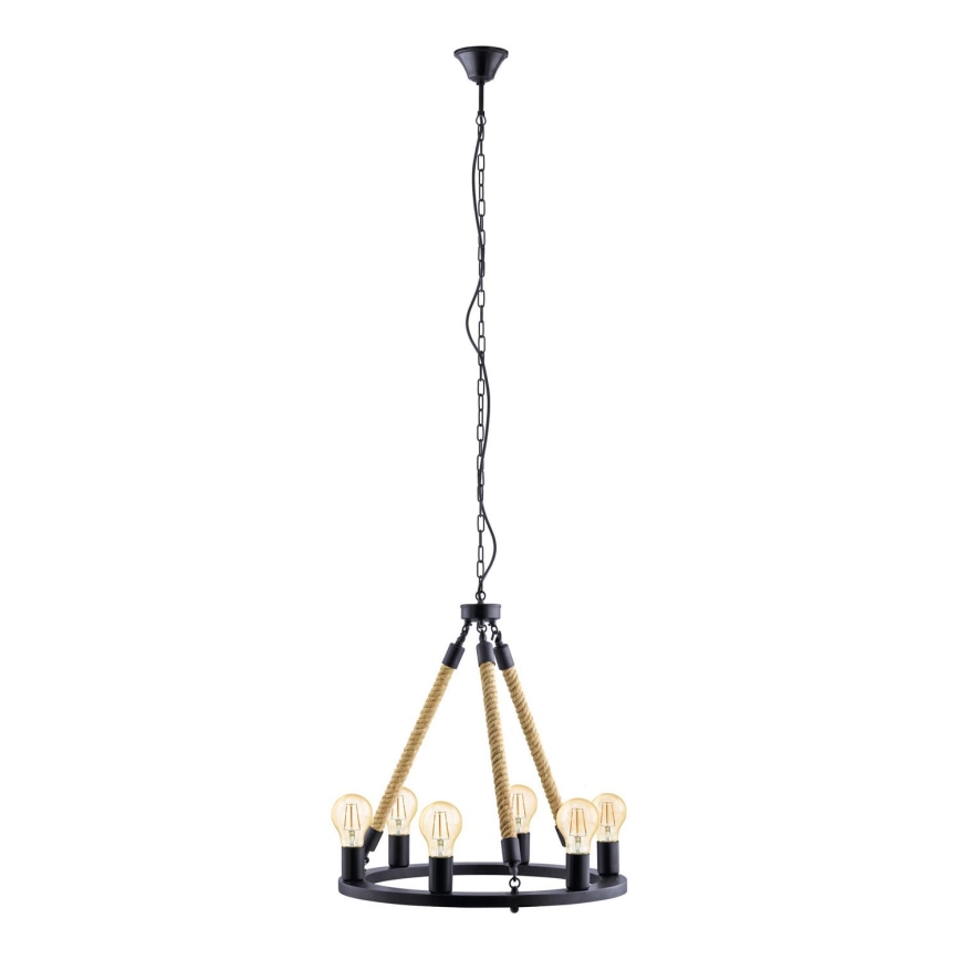 Eglo 49694 - Lampadario a catena FINDLAY 6xE27/60W