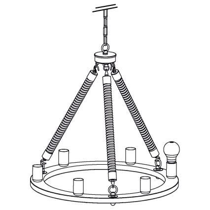 Eglo 49694 - Lampadario a sospensione con catena FINDLAY 6xE27/60W