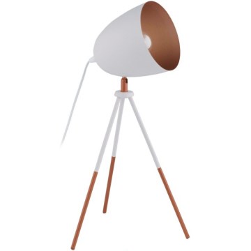 Eglo 49727 - Lampada da tavolo CHESTER 1xE27/60W/230V bianco/rame