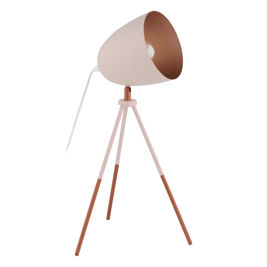 Eglo 49727 - Lampada da tavolo CHESTER 1xE27/60W/230V bianco/rame