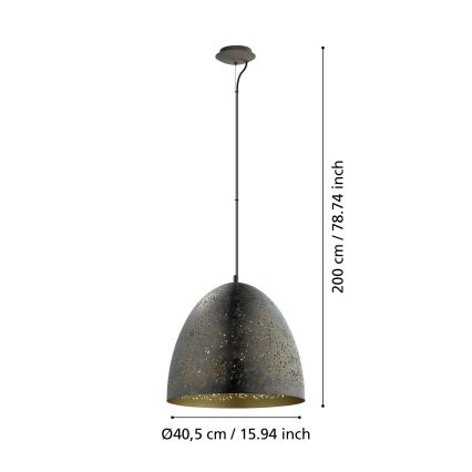 Eglo 49815 - Lampada a sospensione SAFI 1xE27/60W