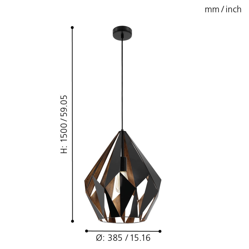 Eglo - Lampada a sospensione 1xE27/60W/230V