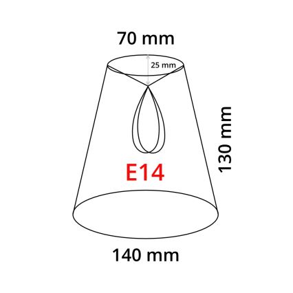 Eglo 49978 - Paralume di tessuto VINTAGE E14/E27 14 cm