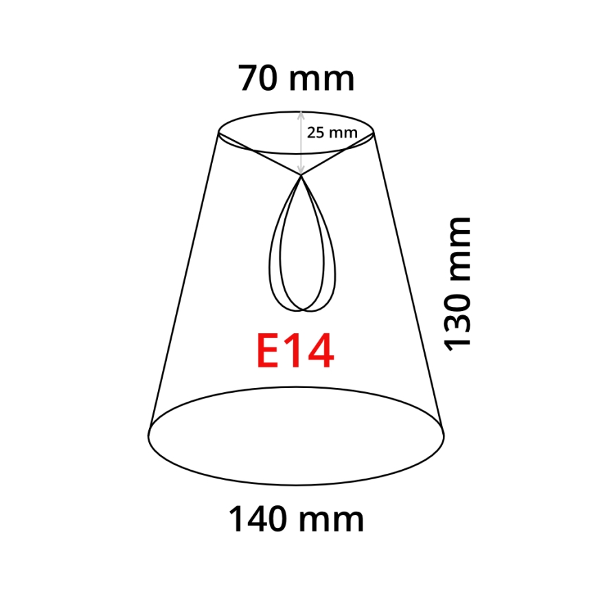 Eglo 49978 - Paralume di tessuto VINTAGE E14/E27 14 cm