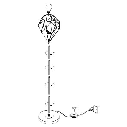 Eglo - Lampada da terra 1xE27/60W/230V