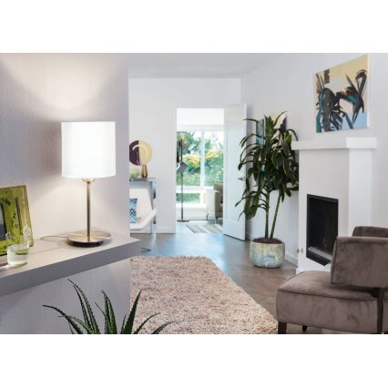 Eglo 54744 - Lampada da tavolo ANADIA 1xE14/40W/230V bianco/cromo opaco
