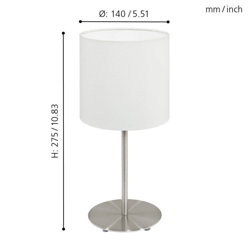 Eglo 54744 - Lampada da tavolo ANADIA 1xE14/40W/230V bianco/cromo opaco