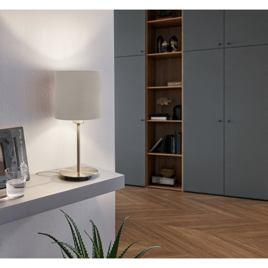 Eglo 54745 - Lampada da tavolo ANADIA 1xE14/40W/230V taupe/cromo opaco