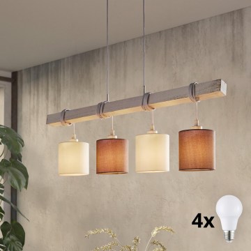 Eglo 55206 - Lampadario LED sospeso con cavo TOWNSHEND 4xE27/60W/230V