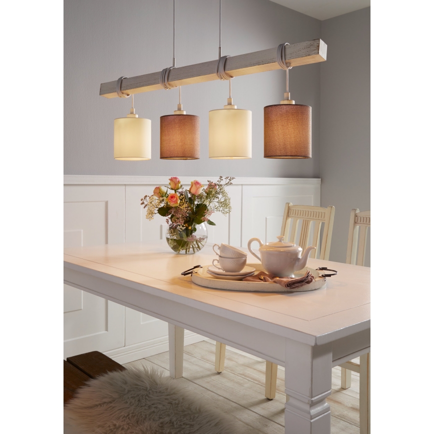 Eglo 55206 - Lampadario LED sospeso con cavo TOWNSHEND 4xE27/60W/230V