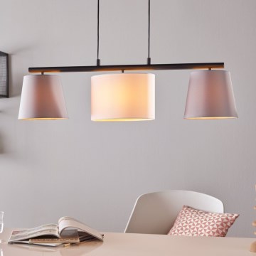 Eglo 55207 - Lampadario a sospensione con filo ALMEIDA 3xE14/25W/230V grigio