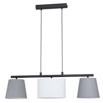 Eglo 55207 - Lampadario a sospensione con filo ALMEIDA 3xE14/25W/230V grigio