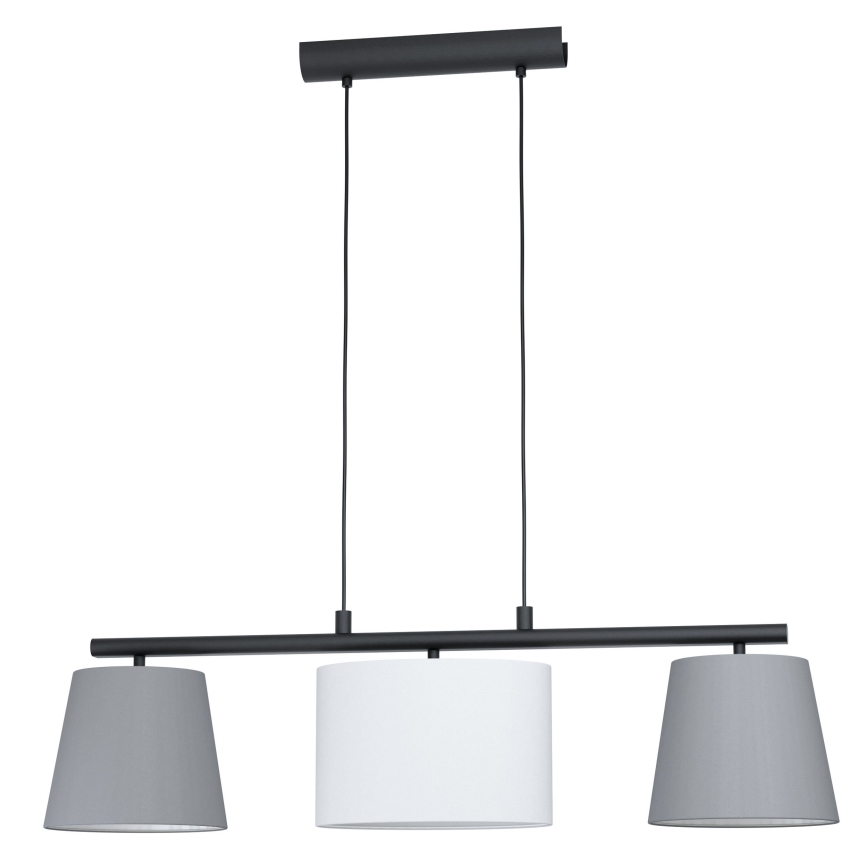 Eglo 55207 - Lampadario a sospensione con filo ALMEIDA 3xE14/25W/230V grigio