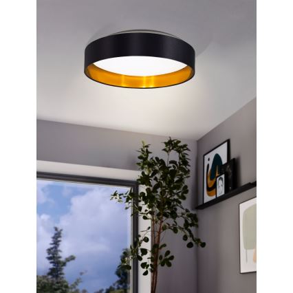 Eglo 55267 - Plafoniera LED MASERLO LED/16W/230V 3000K Ø 40,5 cm nero/ramato