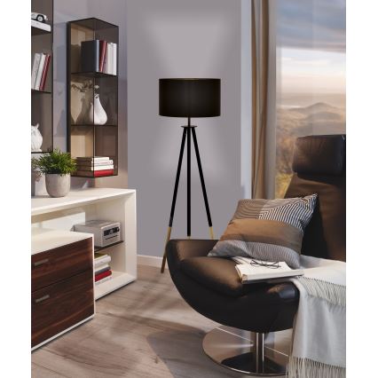 Eglo 55291 - Lampada con piedistallo BIDFORD 1xE27/60W/230V nero/marrone