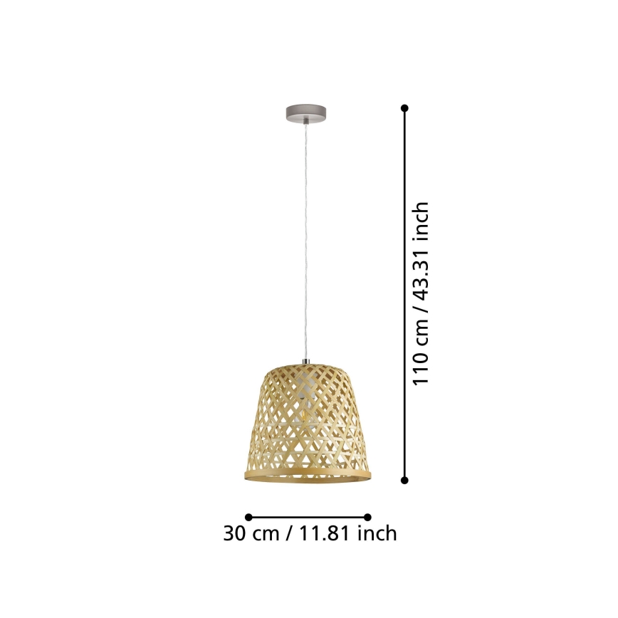 Eglo 55696 - Lampada a sospensione su cavo KIRKCOLM 1xE27/60W/230V beige