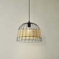 Eglo 55709 - Lampadario a sospensione con filo ANWICK 1xE27/40W/230V rattan