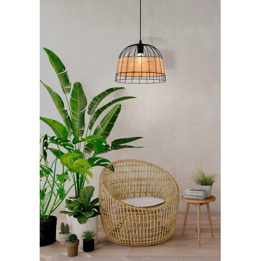 Eglo 55709 - Lampadario a sospensione con filo ANWICK 1xE27/40W/230V rattan