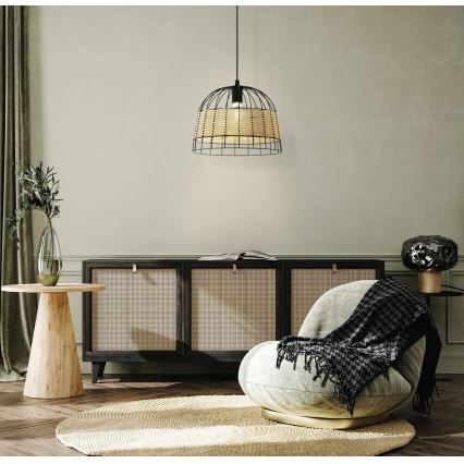 Eglo 55709 - Lampadario a sospensione con filo ANWICK 1xE27/40W/230V rattan