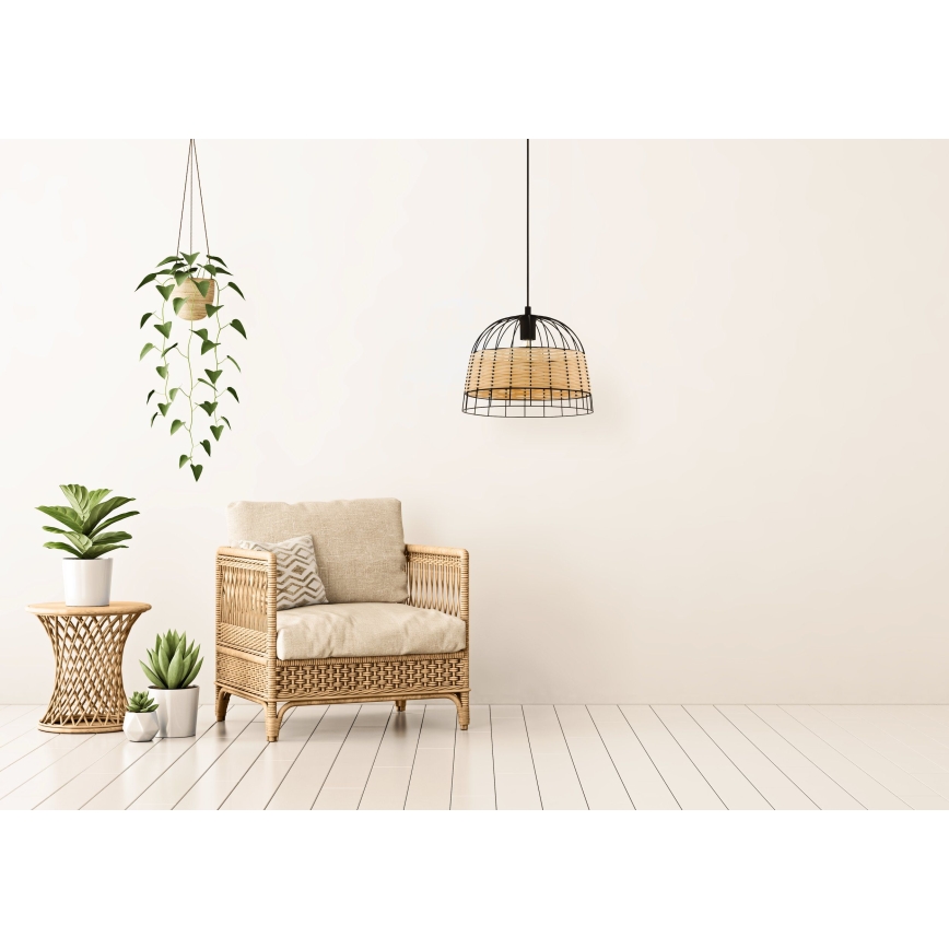 Eglo 55709 - Lampadario a sospensione con filo ANWICK 1xE27/40W/230V rattan