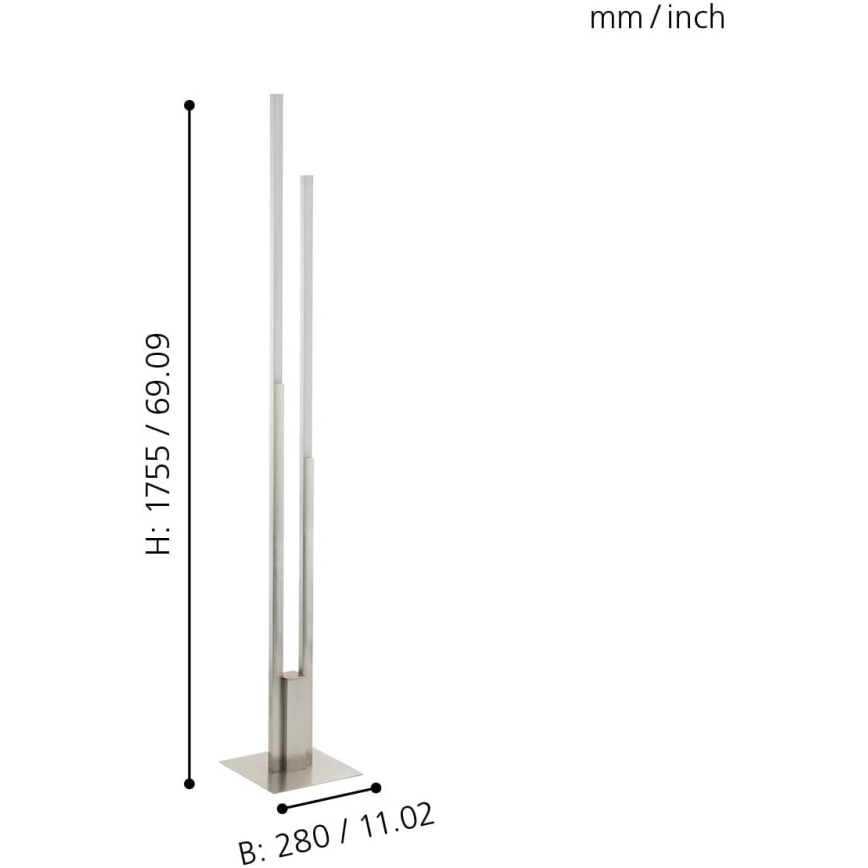 Eglo 55972 - Lampada da terra dimmerabile LED RGBW FRAIOLI-C LED/34W/230V 2700-6500K cromo opaco + telecomando