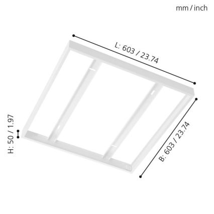 Eglo - Cornice pannello per soffitto 603x603mm