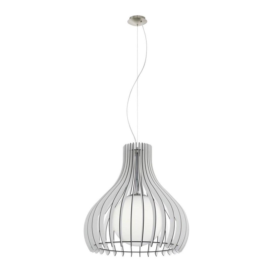 Eglo 61715 - Lampadario a sospensione con filo TINDORI 1xE27/60W/230V diametro 50 cm bianco