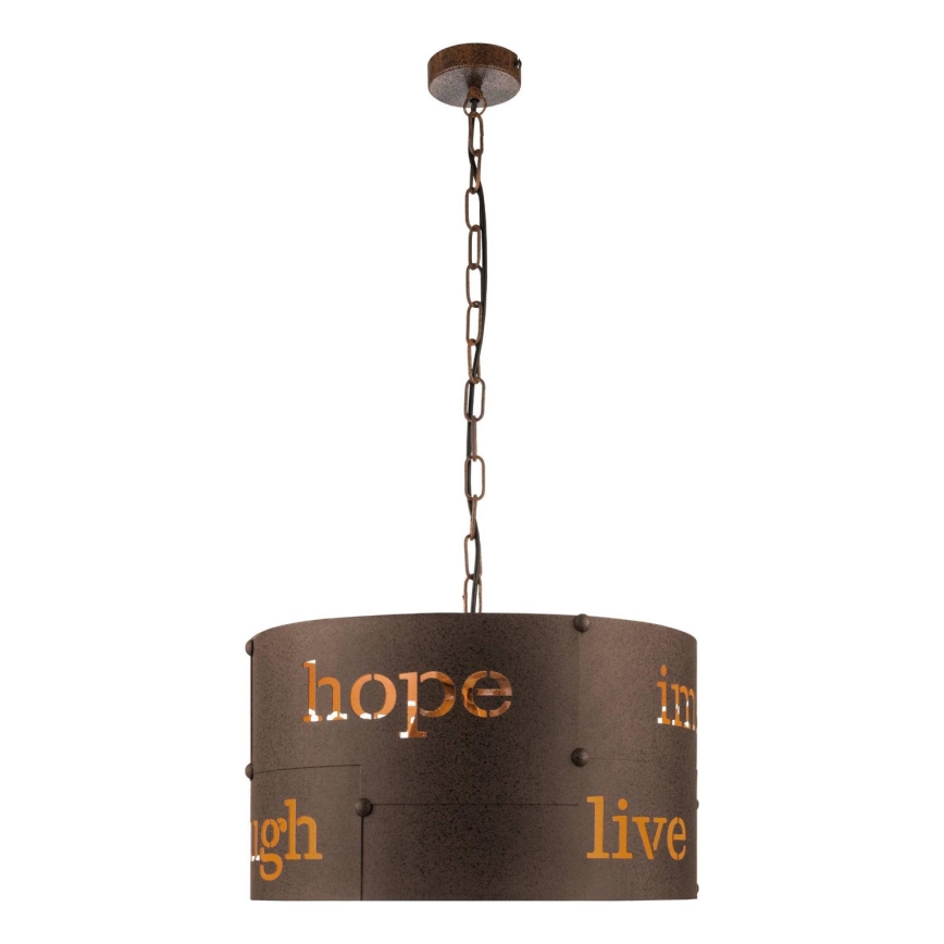 Eglo 62331 - Lampadario a sospensione con catena COLDINGHAM PRO 3xE27/60W/230V marrone