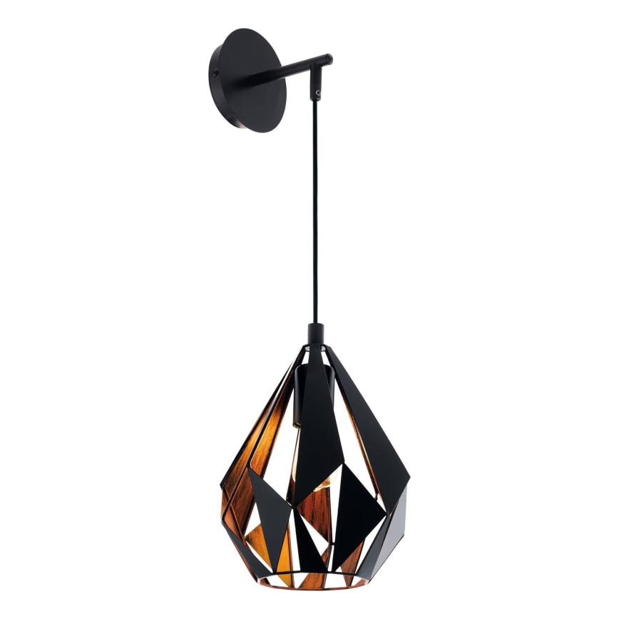 Eglo 62836 - Applique CARLTON PRO 1xE27/60W/230V nero