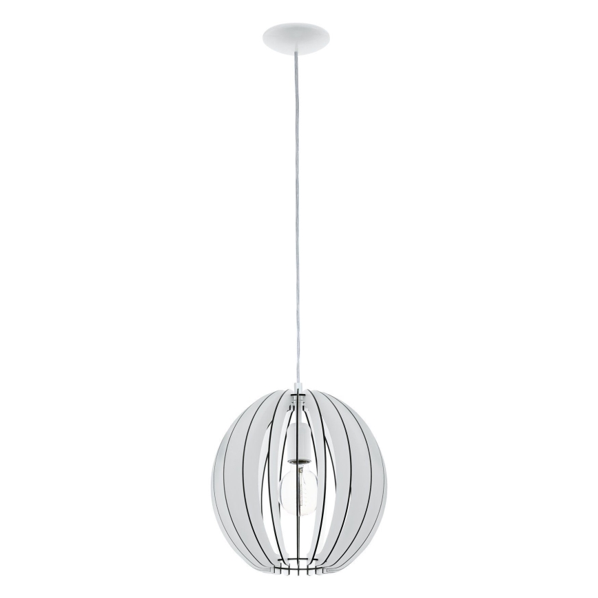 Eglo 63247 - Lampadario a sospensione con filo COSSANO PRO 1xE27/60W/230V diametro 30 cm bianco
