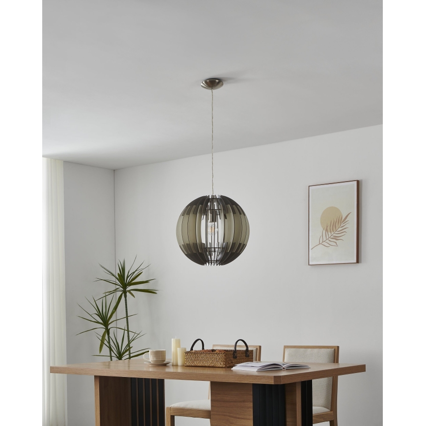 Eglo 63256 - Lampada a sospensione con cavo OLMERO PRO 1xE27/60W/230V Ø 40 cm grigio/bianco