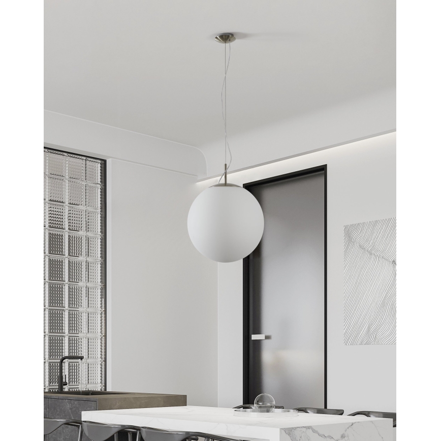 Eglo 63271 - Lampada a sospensione su cavo PIEDALE 1xE27/60W/230V Ø 43 cm cromo opaco